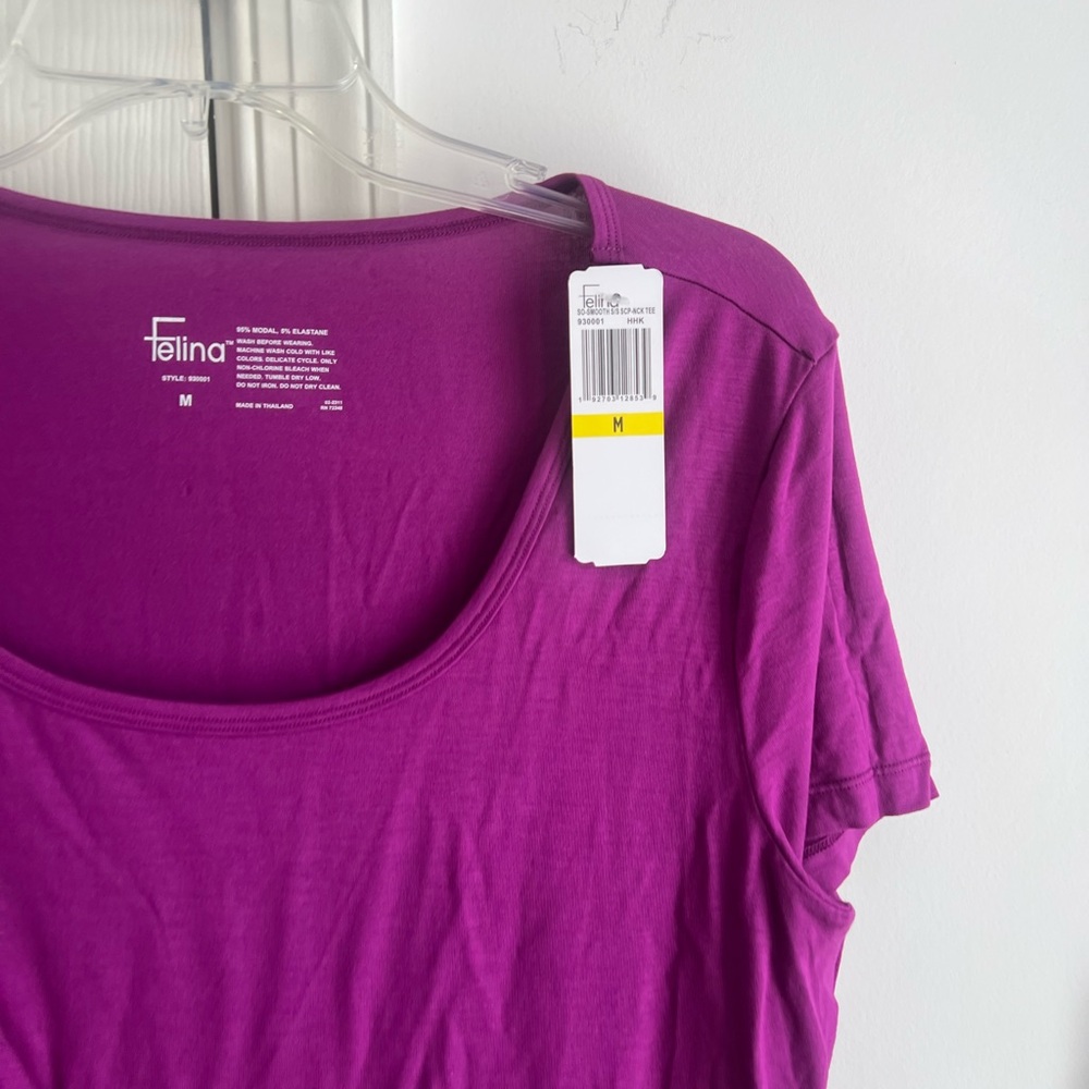 Felina Women's set of 2 navy blue & Purple sleep tees M - Picture 5 of 9